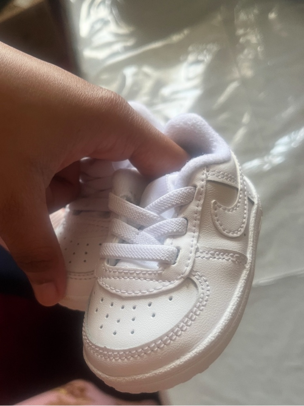Nike Kids White Leather Sneaker with Classic Swoosh